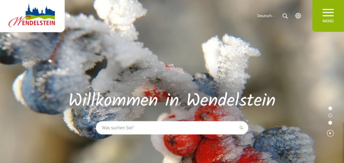 Startseite von der Homepage